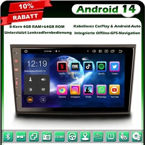 Radio de coche 8 núcleos 64 GB Android 14 GPS Opel Corsa Vivaro Antara Zafira Vectra - Imagen 1 de 23