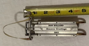 New Holland Seasons Greetings Pewter Sled Christmas Ornament Xmas Spec Cast 2001 - Picture 1 of 4