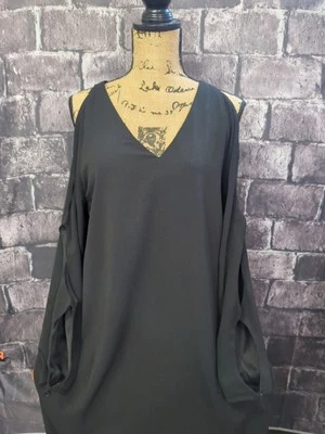 Loveriche Women's Cold Shoulder Long Sleeve Lined Dress Size M Black      [LF10] - Image 1 of 4