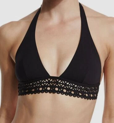 $180 Lise Charmel Para Mujer Negro Corte Láser Triángulo Bikini Top Traje de Baño Talla S Foto 1 de 2