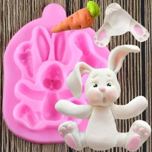 1PC 3D Rabbit Silicone Mold Chocolate Fondant Cake Mould DIY Cupcake Baking Tool - Picture 1 of 12