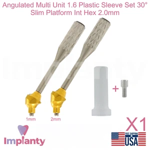 Angulated Multi Unit 1.6 Plastic Sleeve Set 30° Slim Platform Int Hex 2.0mm - Picture 1 of 13