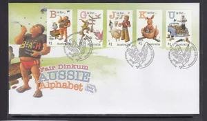 AUSTRALIA 2017 Dinkum AUSSIE Alfabeto Design conjunto de 5 en FDC. - Imagen 1 de 1