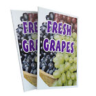 Coroplast Fresh Grapes 24" x 36" 2 Pack Of Store Sign Plastic Or Decal