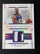 2020-21 Panini National Treasures Karl Malone Game Worn Patch Materials 6/18