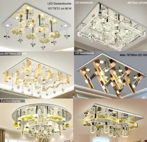 Lámpara de techo LED A4 cristal mando a distancia color de luz intercambiable iluminación A - Imagen 1 de 23