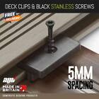 Composite Decking Clips Hidden Fixings Plastic T WPC Deck & BLACK Screws