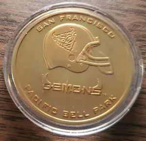 XFL Inaugural San Francisco Demons 2001 Coin Football Pacific Bell Park - Picture 1 of 5
