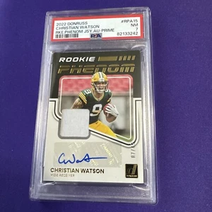 2022 Donruss Football Christian Watson Rookie Phenom JSY AU-Prime PSA 7 NM - Picture 1 of 3