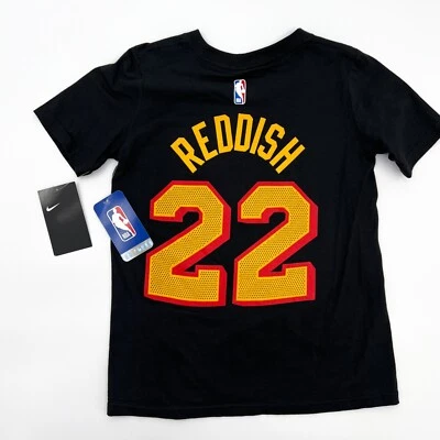 NEW Cam Reddish Atlanta Hawks Shirt Boys Small Black NBA Basketball T-Shirt - Image 1 of 4