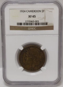 1924 CAMEROON 2FRANCS NGC XF 45 - Picture 1 of 4