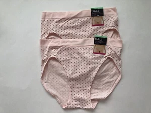 NWT BALI ONE SMOOTH U Hi-Cut Panties 2362 Size XL 8 2 PAIRS Light Pink Dots - Picture 1 of 4