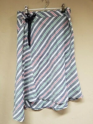 MNG Ropa Informal Mujer Diagonal Rayas Línea A Falda Columpio Talla 4 Ramie Multi Foto 1 de 4