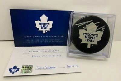 Dion Phaneuf #3 Autographed Signed Puck RARE + COA from MLSE Toronto Maple Leafs - Image 1 of 4