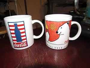 SET OF 2 COCA COLA COKE COFFEE CUP MUGS - Picture 1 of 5