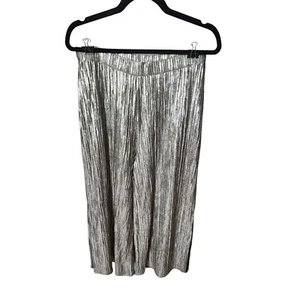 Zara Trafaluc Hose neu mit Etikett silber breitbeinig zugeschnitten Größe Large - Bild 1 von 12