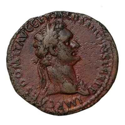 Domitian Bronze As 81-96 AD Ancient Roman Imperial Coin - Image 1 of 2