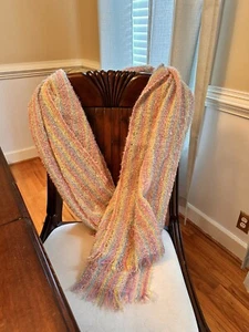 Vintage ROYAL SCOT Pastel Throw/Blanket 70% Mohair 30% Wool 40x72 NEW - Picture 1 of 4