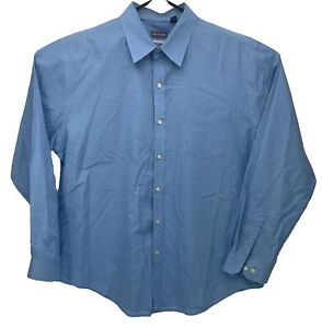 Van Heisenberg Button Down Dress Shirt Men’s Size XL 17-17.5 Blue Check 