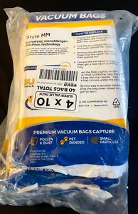 VEVA 4 x 10 Pack Premium SuperVAC Vacuum Bags Designed For 106960 Style 40 bags - Picture 1 of 2