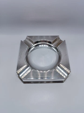 Very Heavy Art Deco Sterling Silver Asprey Ashtray Hallmarked London 1935 Cover