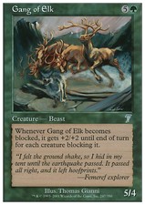Magic the Gathering MTG Gang of Elk (247) Seventh Edition   LP