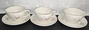 Vintage Syracuse FINESSE Carefree True China Set of 3 Cups & Saucers Made in USA - Picture 1 of 9