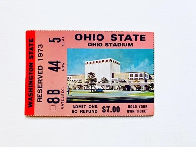 1973 Ohio State Washington State Ticket Stub Archie Griffin Woody Hayes Big Ten - Image 1 of 2