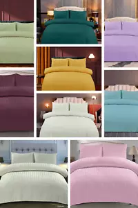 Seersucker Duvet Set Quilt Cover Luxury Weave Extra Thread-Count Best Quality - Picture 1 of 31