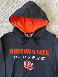 OREGON STATE BEAVERS stitched Black Hoodie pullover men L STADIUM ATHLETICS NEW - Picture 1 of 6