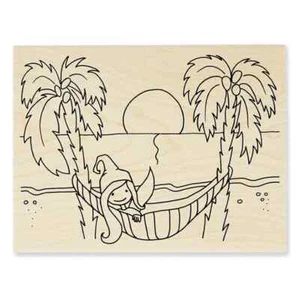 Stampendous Pink Your Life Wood-Mounted Stamp "WF Hammock" PLR02 - Picture 1 of 1