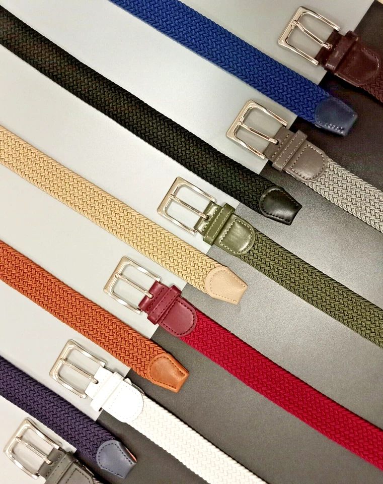 Cinta Cintura Elasticizzata Uomo Donna Casual Elastica Stretch Intrecciata - Immagine 1 di 1