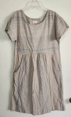 Vestido Poesía Cáñamo Algodón Orgánico Talla 2 Colores Neutros Bolsillos  Foto 1 de 4