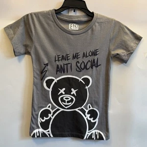 Kids Tee, Antisocial Boy, Anti Social Bear Shirt, Boys T-Shirt, Children NWT - Picture 1 of 4