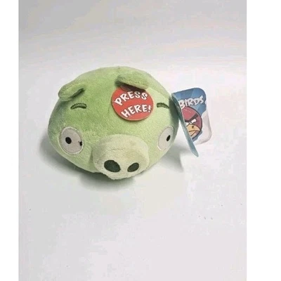 Angry Birds Green Pig Plush Plush Commonwealth Rovio 8” 2010 With Sound & Tags - Image 1 of 4