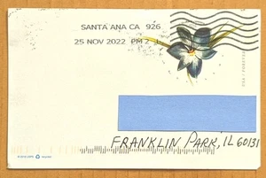 U.S.A. Azulillo (Chilean blue crocus) Stamped Postcard. 2017 ( Postally Used) - Picture 1 of 1