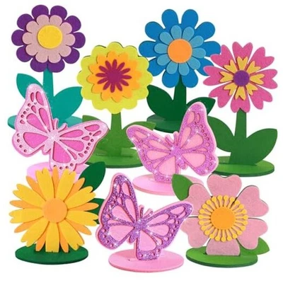  18 ШТ. Цветок Бабочка Фетровый Стол Центральные Элементы Весеннее Домашнее Украшение Цветочный - Изображение 1 из 4