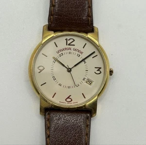Raro orologio al quarzo Universal Geneve 555.201 18K 70549 batteria sostituita mzmr A - Foto 1 di 8