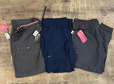 NWT Womens Koi lite/Basic lot of 3 Nurse Medical Scrub Pants Blue/Gray Sz XXL - Image 1 of 4