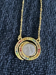 KIRKS FOLLY SEAVIEW MOON AB RAINBOW BRIDGE NECKLACE GT /LIGHT BLUE - Picture 1 of 5