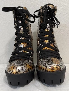Leopard Print High Healed Boots Size 36 (Size 5.5-6). Excellent Condition - Picture 1 of 11