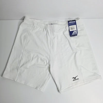 Extra Large Womens Mizuno White Softball Compression Shorts NWT  Volleyball 6"  - Image 1 of 4