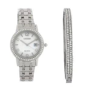 Citizen Eco-Drive Damenuhr Silhouette Edelstahl Kristall FE1180-65D - Bild 1 von 3