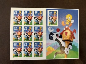 Sylvester Tweety booklet sheet 10 32 cent self adhesive stamp 1998 #3204 - Picture 1 of 2