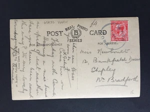 E GB 1924 WASS YORK RUBBER POSTMARK ON LOCAL POSTCARD TO SHIPLEY - Picture 1 of 2