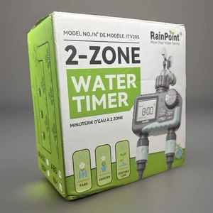 RAINPOINT Sprinkler Zeitschaltuhr 2 Ausgänge, Wasserzeitschaltuhr für Gartenschlauch, Tropfbewässerung - Bild 1 von 8