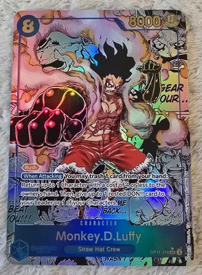 ART CARD ~ One Piece Monkey D Luffy Gear 4 Manga Alt Art Textured ENGLISH ~ ART - Image 1 of 4