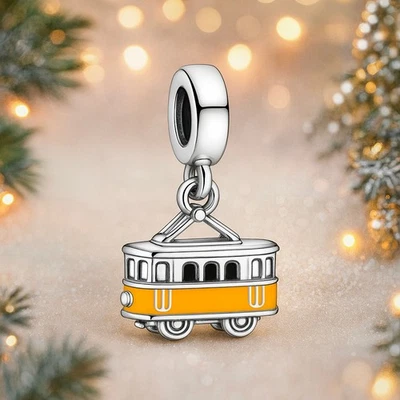 Pulseira de berloque amarela portuguesa City Tram Bead - Presentes de prata esterlina 925 - Imagem 1 de 4