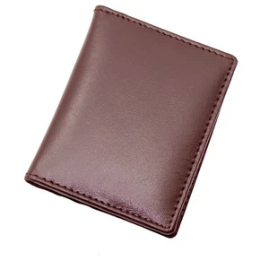 RFID Blocking Ultra Slim Minimalist Leather Wallet Mini Card Case UK 4022 Brown - Picture 1 of 6