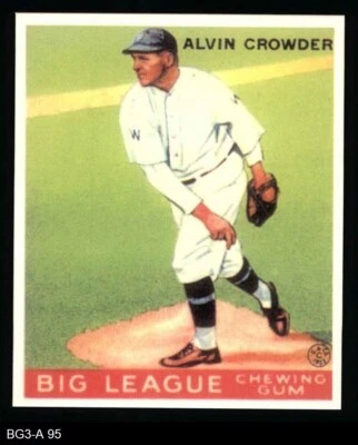 1933 Goudey Reprint #95 Alvin Crowder Senators 8 - NM/MT - Image 1 of 2